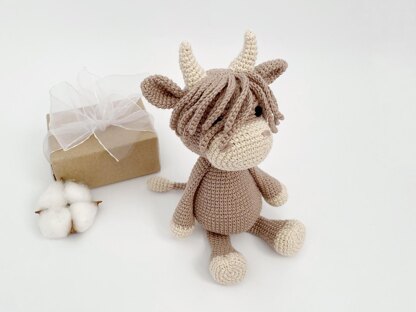Highland cow toy crochet pattern amigurumi