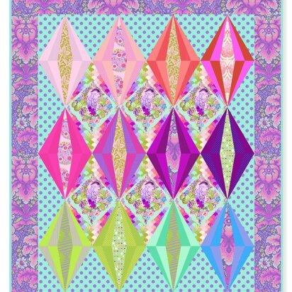 Tula Pink Parisville déjà vu Crown Jewels Quilt -  Downloadable PDF