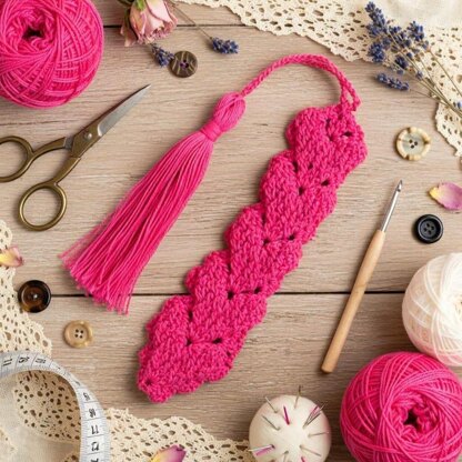 Crochet Heart Bookmark Pdf + Video Tutorials