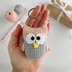Mini owl crochet pattern keychain Amigurumi keyring bird Bag charm Car mirror hanging decor