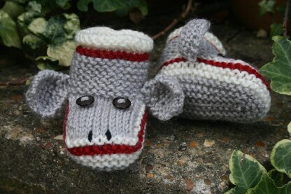 Sock Monkey Baby Booties