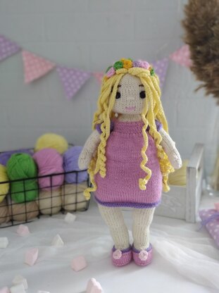 Doll Knitting Pattern - Knitted Doll LUNA