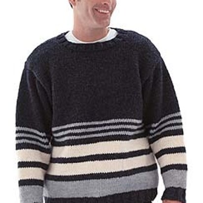Striped Pullover Sweater in Lion Brand Wool-Ease Chunky