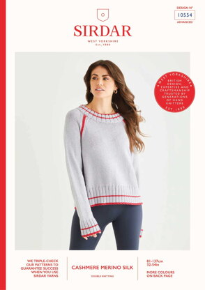 Sporting Edge Sweater in Sirdar Cashmere Merino Silk - 10554 - Downloadable PDF