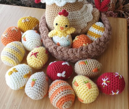 Easter Chicken Set Collection Chick Easter Eggs Nest amigurumi crochet set