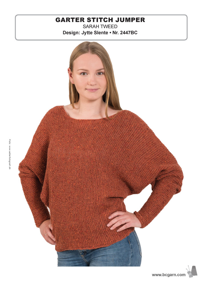Garter Stitch Sweater in BC Garn Sarah Tweed - 2447BC - PDF LoveCrafts