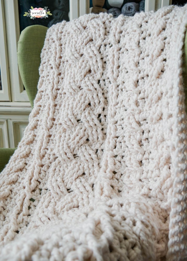 Heirloom Cabled Throw Crochet pattern by Ashleigh Kiser Sewrella