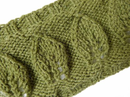 Leaf Motif Headband Worked in the Round
