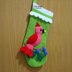 Red Bird Christmas Stocking