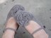 Crochet slippers with 4-layers flower
