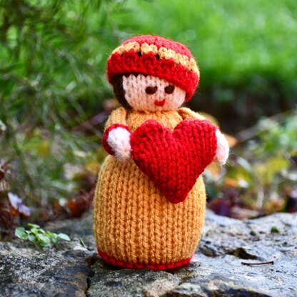 Valentine's Heart Doll Knitting Pattern - Toy Knitting Pattern