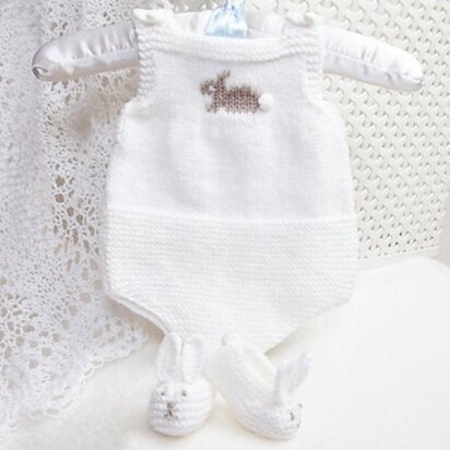 Premature to Newborn Romper with Bunny Slippers