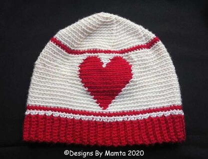 Hippie Heart Hat Crochet Beanie Pattern For Adults