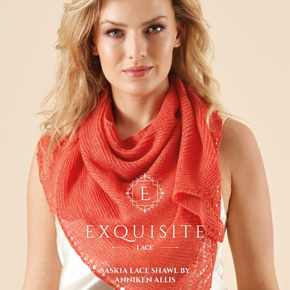 Saskia Lace Shawl in West Yorkshire Spinners Exquisite - DPWYS0021 - Downloadable PDF