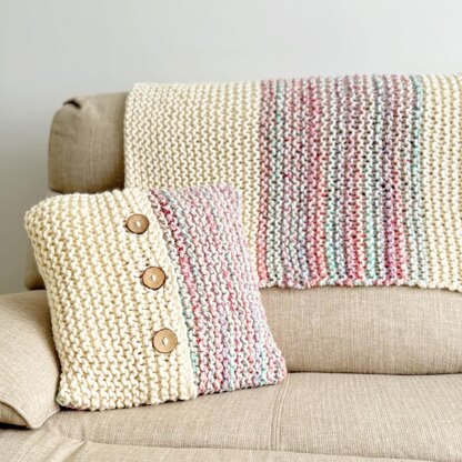 ‘Beginner’ Cushion Cover and Throw.