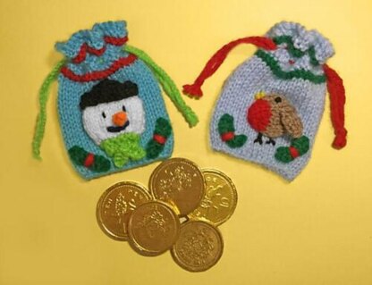 Robin/Snowman Drawstring Bag