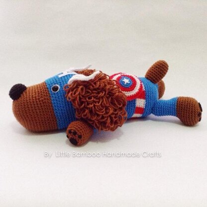 Dog Poodle In Captain America Costume