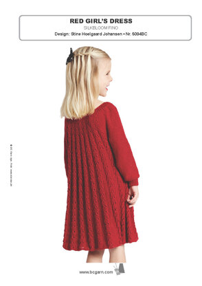 Red Girl's Dress in BC Garn Silkbloom Fino - 5094BC - Downloadable PDF