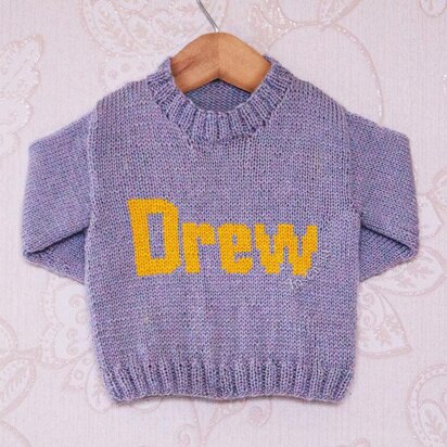 Intarsia - Drew Moniker Chart - Childrens Sweater