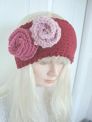 430, KNITTED HEADBAND AND FLOWERS