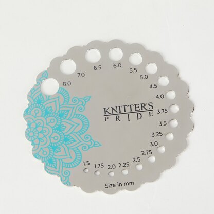 Knitter's Pride Sterling Silver Plated Metal Needle Gauge