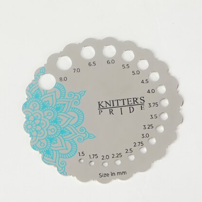 Knitter's Pride The Mindful Collection - Sterling Silver Plated Metal Needle Gauge 