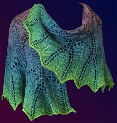 Colorama Crescent Shawl in 4 sizes