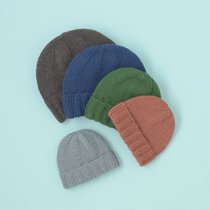 Beginners Beanie Hat - Free Pattern for Adults & Kids in Paintbox Yarns Wool Blend Worsted