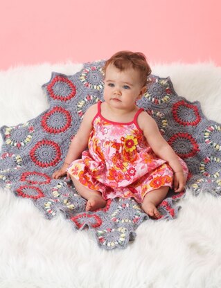 Hexagon Motifs Blanket in Bernat Softee Baby Solids