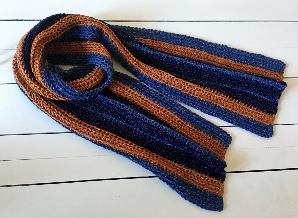Easy Crochet Scarf Pattern for Men: Easy Strapping Striped Man