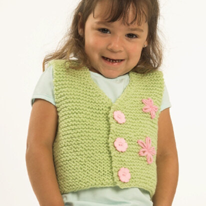 Toddler Vest in Plymouth Encore Worsted - F175 - knitting pattern