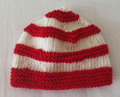 Scotty - Babies 8ply striped ridged beanie