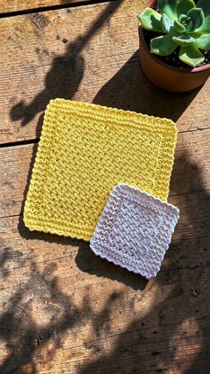 Crossed Stitch Dishcloth and Coasters