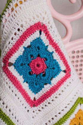 Flower Granny Square Throw Blanket