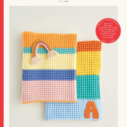 Sirdar 5415 Crochet Rainbow Waffle Stitch Blankets PDF