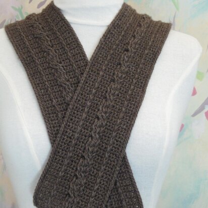 Crocheted Cable Scarf, Bijou Spun