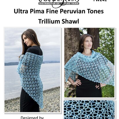 Peruvian Tones Trillium Shawl in Cascade Yarns Ultra Pima Fine - FW241 - Downloadable PDF