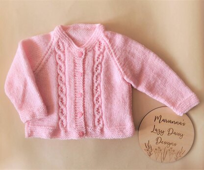 Lace Cable Baby Cardigan
