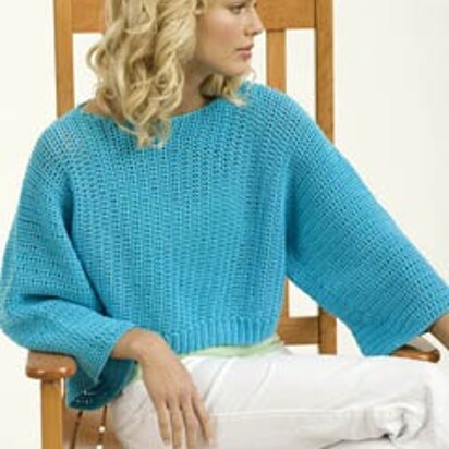 Crochet Turquoise Pullover in Tahki Yarns Cotton Classic