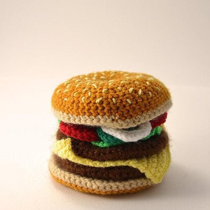 Hamburger Crochet Pattern, Hamburger Amigurumi, Cheeseburger Crochet Pattern, Cheeseburger Amigurumi