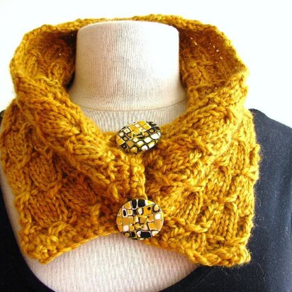 Tassel Stitch Button Cowl