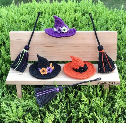 Witch hat and broom