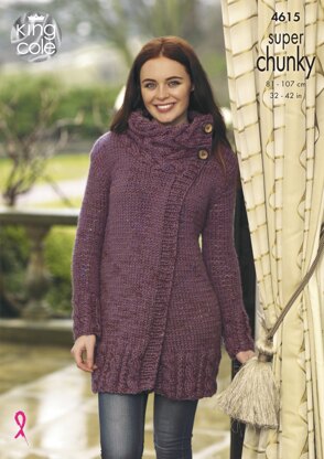 Cardigan & Waistcoat in King Cole Big Value Super Chunky Twist - 4615 - Downloadable PDF