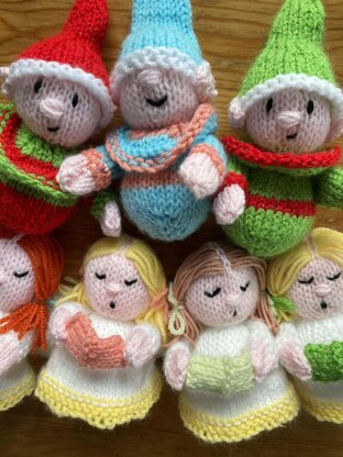 Angels and Elves Christmas Decorations Minis Knitting Pattern