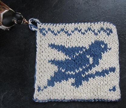 Bird on a Wire Knit Dishcloth [FREE Knitting Pattern]