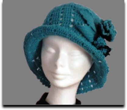 Aqua Rose Flower Hat