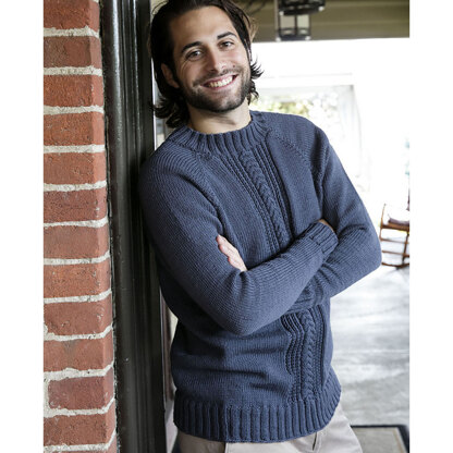 Plymouth Yarn 2979 Men's Top Down Raglan Pullover in Worsted Merino Superwash PDF