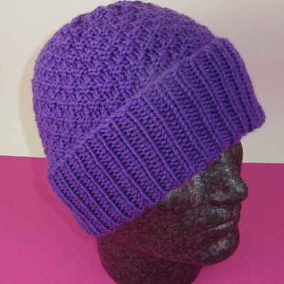 Chunky 2 Stitch Check Beanie Hat