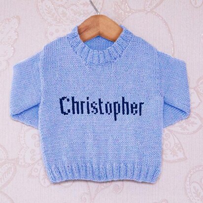 Intarsia - Christopher Moniker Chart - Childrens Sweater