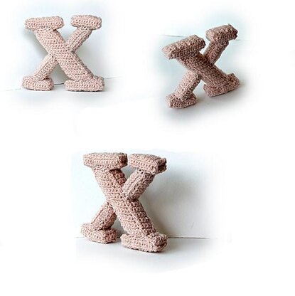 Letter X Crochet Pattern, 3D Letter Amigurumi